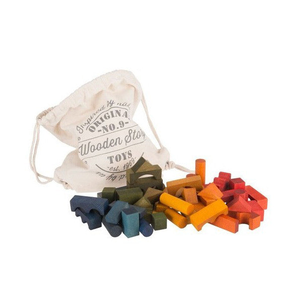 Wooden Story Rainbow Blocks – 100 pcs